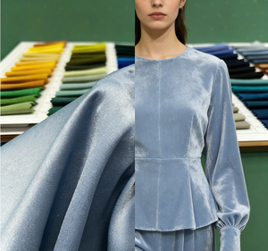 Высококачественная гладкая атласная бархатная ткань из 100% полиэстера, 155 г/м², ширина 153 см, роскошная, блестящая, дышащая, для свадебных платьев и пижам для девочек - Product Image 1