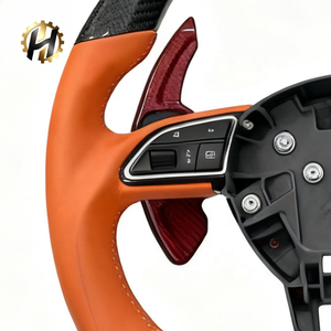 Volant de direction HZ personnalisé en cuir véritable en fibre de carbone, luxueux et durable, pour <span class=keywords><strong>Audi</strong></span> A3/A4/A5/A6/A7/<span class=keywords><strong>Q3</strong></span>/Q5/Q7/Q8 Classe S - Product Image 2