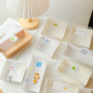 Boîtes en papier d'emballage de <span class=keywords><strong>boulangerie</strong></span> pâtisserie blanche personnalisée pour dessert Boîte à biscuits transparente pour sandwich à gâteau avec couvercle en fenêtre en PVC transparent - Product Image 3
