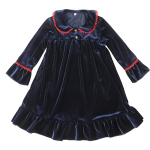 Vêtements de nuit d'hiver en velours vintage Ensemble 2 pièces de <span class=keywords><strong>pyjama</strong></span> de Noël pour bébés filles et enfants garçons - Product Image 5