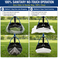 Ensemble de ramasse-crottes pour chien en plastique avec manche long, design en forme d'os, ramasseur de déchets pour chat et chien, support pour sacs poubelles