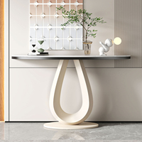 Table d'appoint moderne de luxe en métal, style crème, pour entrée, véranda, salon ou hôtel