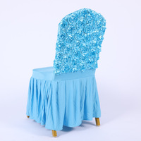 Rosette blanche Banquet mariage salle à manger chaise couvre Rose fleur jupe une pièce élastique chaise couverture dos satin rose fleur