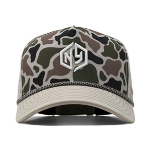 Laser Cut <b>Hat</b> <b>Waterproof</b> Custom <b>Waterproof</b> <b>Hat</b> With Rope High Quality Custom Logo 5 Panel Camo Laser Holes Cap - Product Image 2