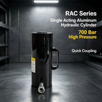 High Precision Single Acting Aluminum Hydraulic Cylinder RAC-508, 50Ton 200mm Stroke 10000PSI Lightweight Lifting Hydraulic Jack