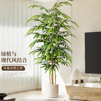 Plante artificielle Bambou porte-bonheur Grand pot en plastique Simulation de plantes hautes Aménagement paysager Décoration intérieure et extérieure Bonsaï