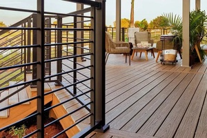 Vente directe d'usine, terrasse composite WPC imperméable pour extérieur, co-extrusion, gaufrage 3D, emboîtable, écologique - Product Image 5