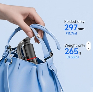 Treppiede in alluminio Mini tre in uno per cellulare e Selfie Stick regolabile telecomando Wireless pieghevole girevole - Product Image 6
