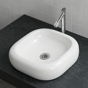 Modern Stone Ceramic Countertop Wash Basin Rectangle Top <b>Mount</b> Bathroom Sink Lavabo Vanity Basin - Product Image 3