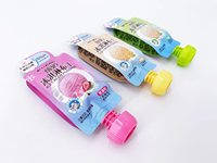Pochette à bec verseur personnalisée pour yaourt, crème glacée, gelée, dessert – Emballage souple en plastique, résistant au congélateur, avec bec verseur et encoche de déchirement