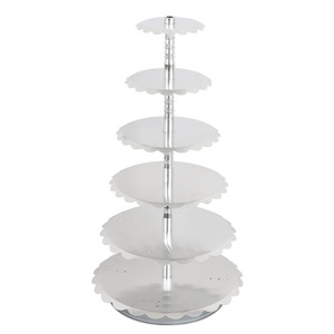 Aluminum Alloy <b>Cake</b> <b>Stand</b> Multi Layer Round Reusable Birthday Wedding Display Rack - Product Image 2