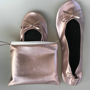 Donne eleganti di qualità pieghevole scarpe basse di colore pieghevole piano della <span class=keywords><strong>ballerina</strong></span> per gli ospiti di nozze - Product Image 5