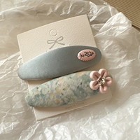 Nouvelle pince à cheveux multifonctionnelle en satin coréen à petits motifs floraux, avec motif lettre, pour franges et cheveux lâches latéraux, accessoire de mode