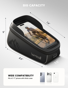 Sac de cadre de vélo étanche Lamicall BCCB04 OEM, grande capacité 1,6 L, support de téléphone, pochette avant de vélo, housse de pluie, accessoire - Product Image 5