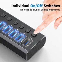 Hub usb 3.0 usb3.0 aluminium paduan, hub usb Industri catu daya 7,5a 12V kualitas tinggi 16 port