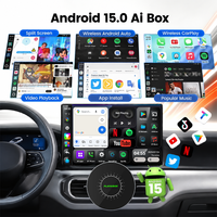 PlayAiBox Android 15 Boîtier AI sans fil CarPlay Qualcomm 6350 8 Go + 128 Go Réseau 5G pour Netflix/YouTube Prise en charge de la mise en miroir d'écran
