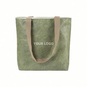 Wholesale Waterproof Paper Tote <b>Bags</b> Single Shoulder <b>Bags</b> Fashion Washable Shopping Kraft Paper <b>Bag</b> - Product Image 3