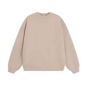 Felpa in puro cotone peso massimo 380G per gli uomini, autunno e inverno, spessa, Retro girocollo, tinta unita strato Base - Product Image 4