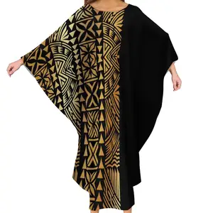 बड़े लोगों पोलेनीशियाई सच एक आकार महिला कपड़े oversized बल्ले ponchos कपड़े आदिवासी डिजाइन तितली पोशाक