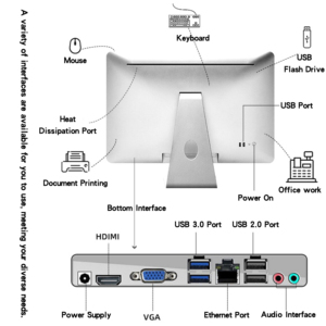 21.5 Inch <span class=keywords><strong>Computer</strong></span> Alles In Één Kern I5 Desktop Touchscreen Video Afspelen Met Ingebouwde Audiomicrofoon 8 + 256 - Product Image 4