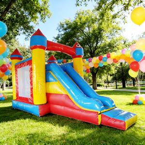 Casa hinchable de Venta caliente con tobogán Castillo inflable tobogán para jugar al aire libre - Product Image 1