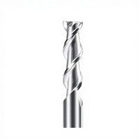 Fraise à queue en carbure monobloc à 2 dents, finition ultra-brillante, modèle 45-2, fabriquée en Chine pour usinage CNC, sans revêtement, HRC non applicable