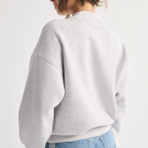 Sweat-shirt décontracté pour femme, couleur unie, col montant, respirant, brodé, style vintage - Product Image 4