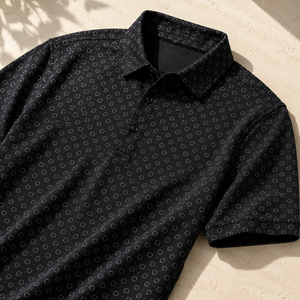 Polo de Golf Negro Premium Personalizado para Hombre, con Micro Patrón, de Alto Rendimiento, que Absorbe la Humedad, Marca Privada, Ropa Corporativa OEM - Product Image 2
