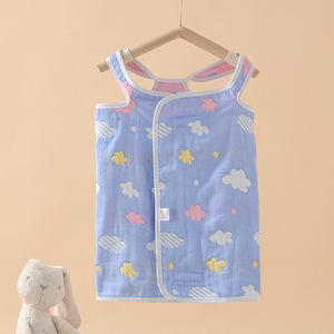 Jianmu Baby - Faja de gasa de algodón puro para bebé, diseño de nubes azules y rosas, cinturón delgado de verano para bebés y niños pequeños - Product Image 2