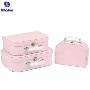 Custom Baby Cardboard Suitcase <b>square</b> Box Luxury Gift Box Packaging Printing Stitched Paper Suitcase - Product Image 5