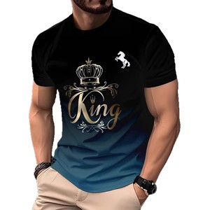 Camiseta de Manga Corta para Hombre con Estampado de Caballo en Degradado Amarillo y Verde 3D, Corte Ajustado, Transpirable, de Poliéster Tejido, Estilo Urbano - Product Image 5