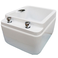 Bassin de bain de pieds en acrylique blanc avec massage combiné (air et remous) et design écologique - Achat immédiat disponible