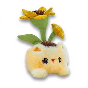 Macetero de <span class=keywords><strong>Gato</strong></span> de Peluche Creativo y Moderno - Decoración de Escritorio con Planta y Flor, Muñeco de Regalo de Cumpleaños Unisex 17cm - Product Image 5