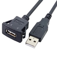 Câble d'extension USB étanche à fixation par clipser, mâle vers femelle, pour tableau de bord de voiture, camion, bateau, moto