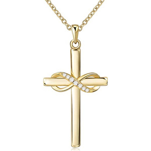 Article populaire : Collier <span class=keywords><strong>pendentif</strong></span> crucifix Nafu à lanières croisées, en cuivre écologique, é<span class=keywords><strong>l</strong></span>égant, avec symbole de <span class=keywords><strong>l</strong></span>'<span class=keywords><strong>infini</strong></span>, pour couples - Product Image 4