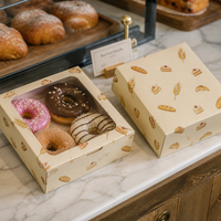 Boîte à dessert en carton alimentaire pliable, emballage durable pour boulangerie, fourniture OEM ODM pour boulangeries durables, personnalisation sur mesure