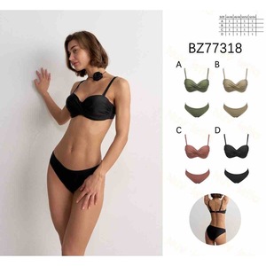 HDJ One Piece Swimsuit Bandeau <b>Tummy</b> <b>Control</b> Plus Size Swimwear BZ77318 - Product Image 1