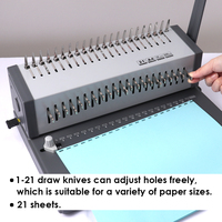 Foska Nouveaux Produits Machine à Relier Manuelle Parfaite à Peigne en Plastique pour Bureau, Relieuse Spirale A4