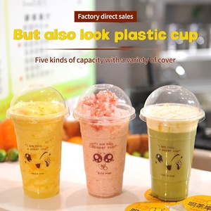 Gobelet en Plastique Transparent PP PET Personnalisable avec Logo, Jetable, pour <span class=keywords><strong>Bubble</strong></span> Tea, Café, Jus – Tailles 12oz, 14oz, 16oz, 20oz, avec Couvercles - Product Image 1