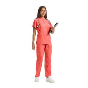Set di scrub all'ingrosso donne e uomini viola chiaro ospedale camici chirurgici per medici e infermieri - Product Image 3