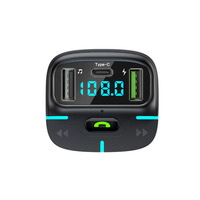 Nouveau chargeur de voiture modulateur BT 5.4 mains libres 20W, adaptateur double USB Type C 2.4A, lecteur MP3 de voiture, radio FM sans fil