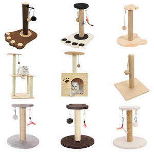 दांत पीसने और व्यायाम के लिए ठोस लकड़ी के साथ टिकाऊ सिसल कैट स्क्रैच और क्लाइंबिंग फ्रेम, बिल्लियों के लिए कस्टम डिज़ाइन किया गया - Product Image 1