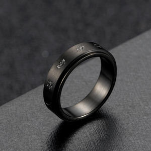 Titanium Steel Rotatable Black <b>Ring</b> Constellation Design Stress Relief Unisex Fashion Jewelry Gift - Product Image 4