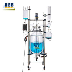 Chaudière de réaction de laboratoire chimique 150L avec double enveloppe, verre GG-17, supports en acier inoxydable, agitation automatique 750W - Product Image 1