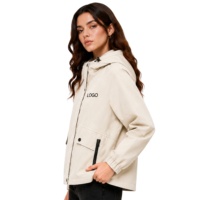 Veste coupe-vent légère et écologique pour femme, idéale pour les trajets quotidiens, imperméable, à capuche, avec poches zippées, coupe décontractée, coupe-vent, certifiée BSCI