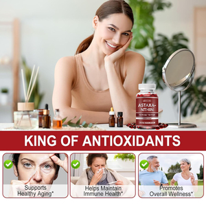 Astaxanthine de marque privée 12mg | Capsule d'astaxanthine de qualité supérieure Suppléments antioxydants Gélules | Soutient la santé des yeux, des articulations et de la peau - Product Image 6