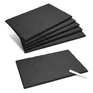 6 plateaux de service en <span class=keywords><strong>ardoise</strong></span> 22 x 16 cm avec <span class=keywords><strong>stylo</strong></span> à <span class=keywords><strong>craie</strong></span>, assiette en <span class=keywords><strong>ardoise</strong></span> comme plateau de buffet <span class=keywords><strong>pour</strong></span> servir et décorer - Product Image 1
