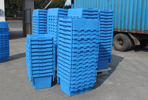 Contenedor de Almacenamiento de Plástico PP de Grado Alimenticio Resistente con Tapas con Bisagras, Cajas de <span class=keywords><strong>Transporte</strong></span> Reciclables para Mudanzas - Product Image 6