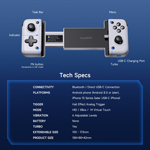 จอยเกมส์ไฟฟ้าสำหรับแข่งรถม้า 2025 Easy Speed Horse รุ่น SMX M05 แบบ Type-C  แบบมีสายและไร้สาย  พร้อมระบบสั่น Turbo ต่อเนื่อง - Product Image 4