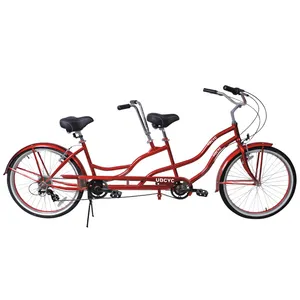 Bicicleta de gira de acero de 26 pulgadas para 2 personas, bici de montar en tándem para la venta, bicicleta familiar de doble asiento